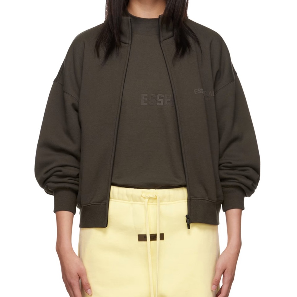 Fear of God ESSENTIALS Green zip up jacket